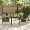 Ensemble table et chaises avec coussin 3 pcs Marron Rotin PE 621592621592