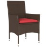 Ensemble table et chaises avec coussin 3 pcs Marron Rotin PE 621592621592