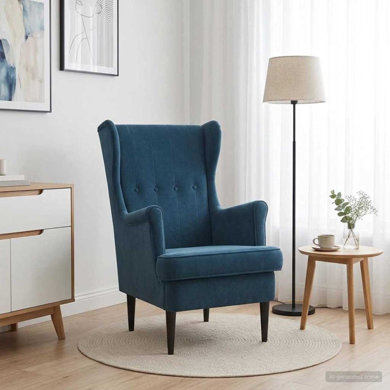 Fauteuil Bleu Velours 621593621593