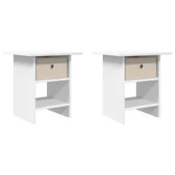 Table de chevet 2 pcs Blanc 41 x 40 x 45 cm Bois d'ingénierie 621599621599
