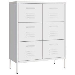 Armoire à tiroirs Blanc 80x35x101,5 cm Acier 621602621602