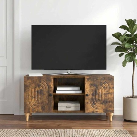 Meuble TV Chêne fumé 102 x 34,5 x 50 cm Bois d'ingénierie 621606621606