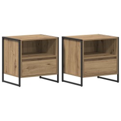 Table de chevet 2 pc Chêne artisan 50 x 39,5 x 50 cm 621609621609