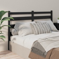Tête de lit Noir 166x4x100 cm Bois massif de pin 621612621612