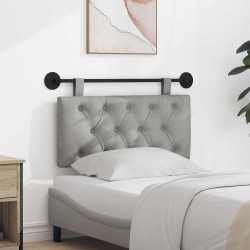 Tête de lit suspendue Avec lumière LED Gris clair Velours 621616621616