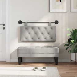 Tête de lit suspendue Avec lumière LED Gris clair Velours 621616621616