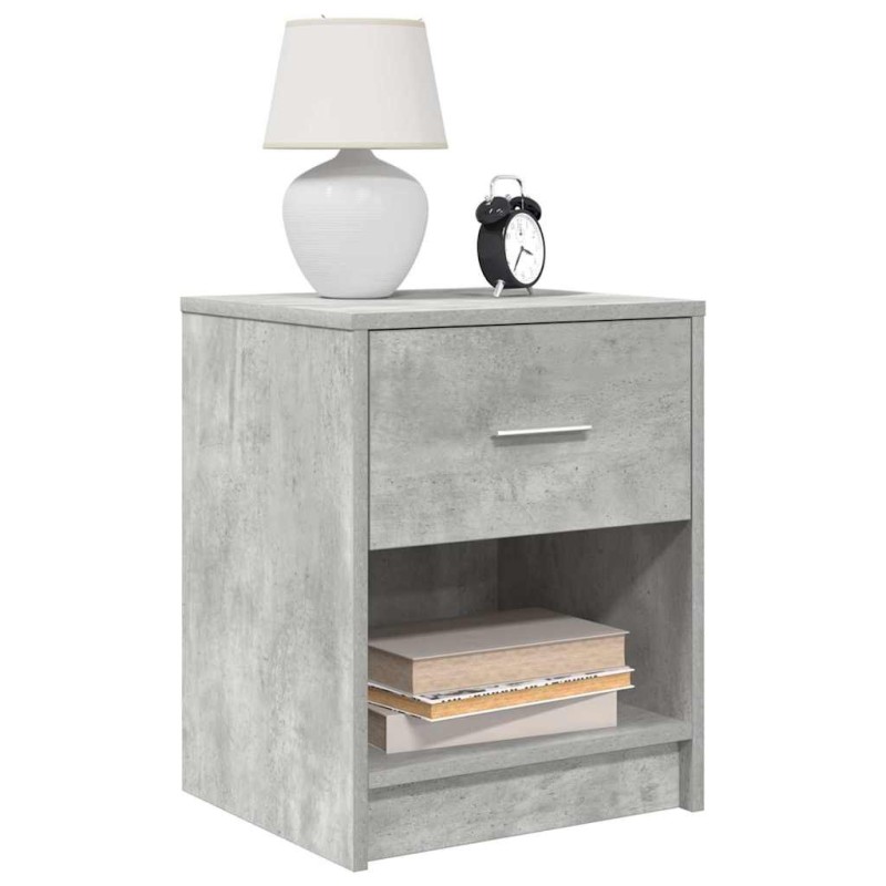 Tables de chevet 2 pcs avec tiroir Gris béton 40x34x50 cm 621617621617