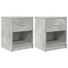 Tables de chevet 2 pcs avec tiroir Gris béton 40x34x50 cm 621617621617