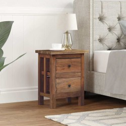 Table de chevet bois massif d'acajou 40x30x51 cm 621619621619