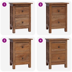 Table de chevet bois massif d'acajou 40x30x51 cm 621619621619
