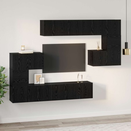 Ensemble meuble TV 8 pcs Chêne noir Bois d'ingénierie 621622621622