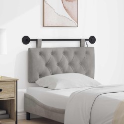 Tête de lit suspendue Avec lumière LED Gris clair Velours 621623621623