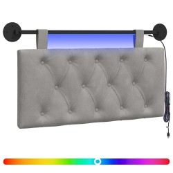 Tête de lit suspendue Avec lumière LED Gris clair Velours 621623621623