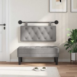 Tête de lit suspendue Avec lumière LED Gris clair Velours 621623621623