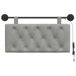 Tête de lit suspendue Avec lumière LED Gris clair Velours 621623621623
