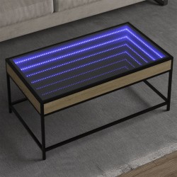 Table basse avec LED infini chêne sonoma 90x50x41 cm 621624621624