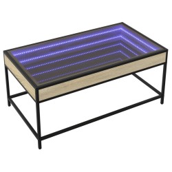 Table basse avec LED infini chêne sonoma 90x50x41 cm 621624621624