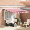 Auvent rétractable Rouge et Blanc 300 x 250 cm Polyester 621627621627