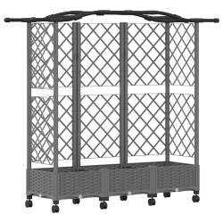 Lit Élevé avec Treillis et Toit Gris clair 163 x 40 x 129 cm PP 621632621632