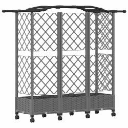 Lit Élevé avec Treillis et Toit Gris clair 163 x 40 x 129 cm PP 621632621632