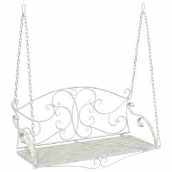 Banc Balançoire Acier 110 x 52,5 x 47 cm Blanc antique 621635621635