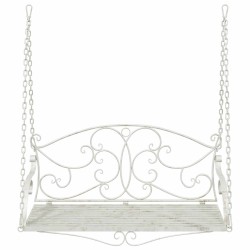 Banc Balançoire Acier 110 x 52,5 x 47 cm Blanc antique 621635621635