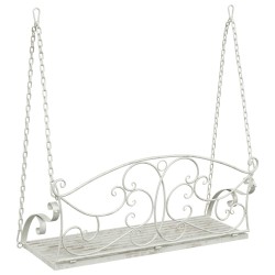 Banc Balançoire Acier 110 x 52,5 x 47 cm Blanc antique 621635621635
