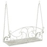 Banc Balançoire Acier 110 x 52,5 x 47 cm Blanc antique 621635621635