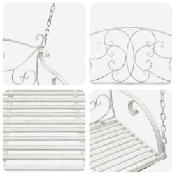 Banc Balançoire Acier 110 x 52,5 x 47 cm Blanc antique 621635621635