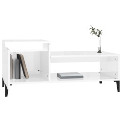 Table basse Blanc brillant 100x50x45 cm Bois d'ingénierie 621637621637