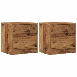 Tables de chevet 2 pcs vieux bois 40x30x40 cm bois d'ingénierie 621642621642