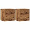 Tables de chevet 2 pcs vieux bois 40x30x40 cm bois d'ingénierie 621642621642