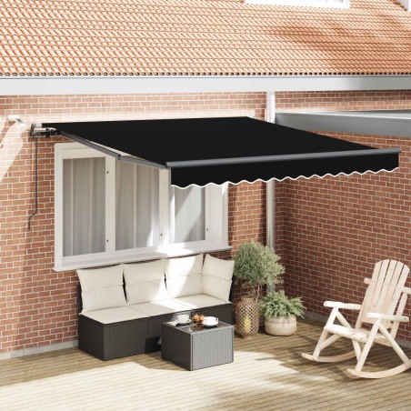 Auvent rétractable Noir 300 x 250 cm Polyester 621647621647