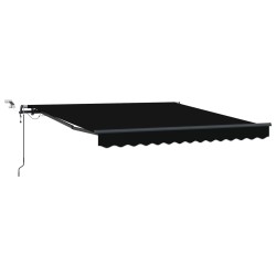 Auvent rétractable Noir 300 x 250 cm Polyester 621647621647