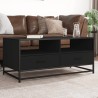 Table basse noir 100x50x45 cm bois d'ingénierie et métal 621656621656