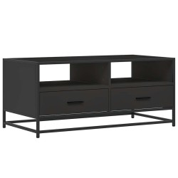 Table basse noir 100x50x45 cm bois d'ingénierie et métal 621656621656