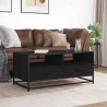 Table basse noir 100x50x45 cm bois d'ingénierie et métal 621656621656