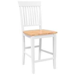 Tabourets de bar (lot de 2) en bois massif blanc et caoutchouc 621658621658