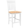 Tabourets de bar (lot de 2) en bois massif blanc et caoutchouc 621658621658