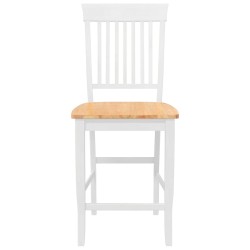 Tabourets de bar (lot de 2) en bois massif blanc et caoutchouc 621658621658