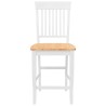 Tabourets de bar (lot de 2) en bois massif blanc et caoutchouc 621658621658