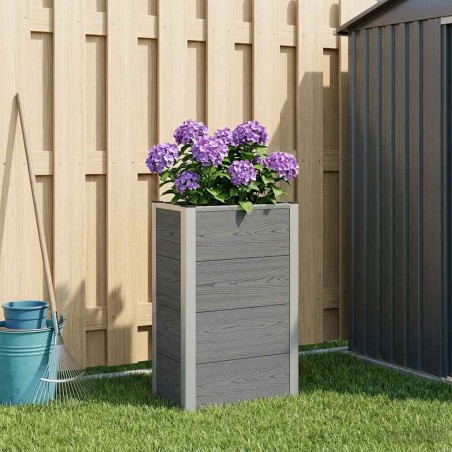 Jardinière surélevée Gris 50 x 30 x 82 cm WPC et Aluminium 621660621660