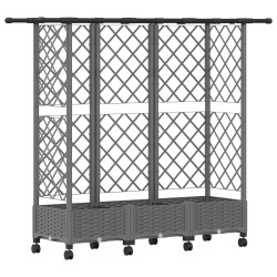 Lit Élevé avec Treillis et Toit Gris clair 164 x 40 x 127 cm PP 621661621661