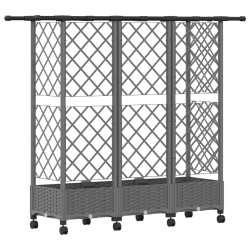 Lit Élevé avec Treillis et Toit Gris clair 164 x 40 x 127 cm PP 621661621661
