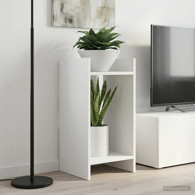 Support de Plante 2 pc Blanc 30 x 30 x 60 cm Bois d’ingénierie 621666621666