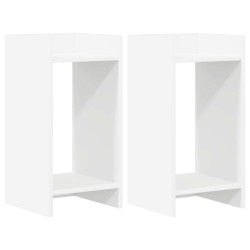 Support de Plante 2 pc Blanc 30 x 30 x 60 cm Bois d’ingénierie 621666621666