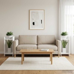 Support de Plante 2 pc Blanc 30 x 30 x 60 cm Bois d’ingénierie 621666621666