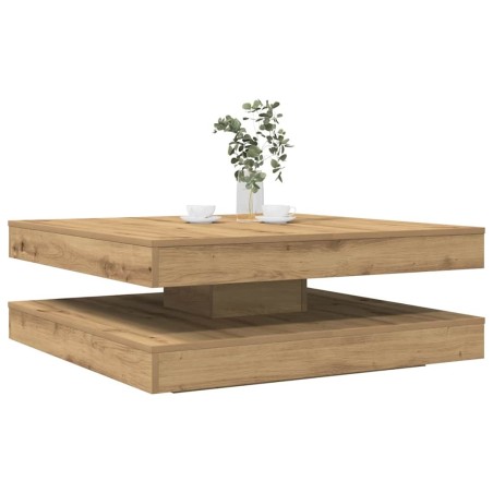 Table basse rotative à 360 degrés chêne artisanal 90x90x34,5 cm 621669621669