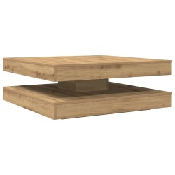 Table basse rotative à 360 degrés chêne artisanal 90x90x34,5 cm 621669621669
