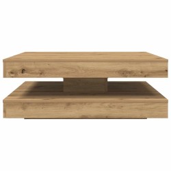 Table basse rotative à 360 degrés chêne artisanal 90x90x34,5 cm 621669621669